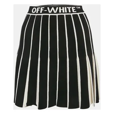 Off-White Black/White Knit Pleated Mini Skirt