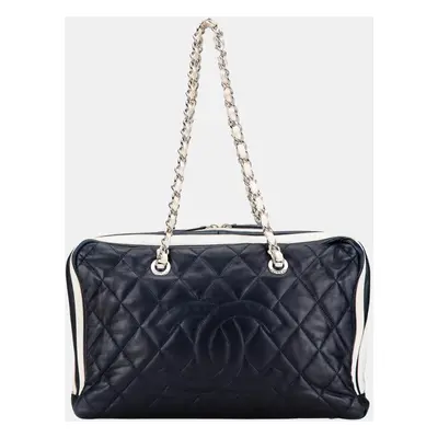 Chanel Black Quilted Calfskin Venice Shoulder Bag