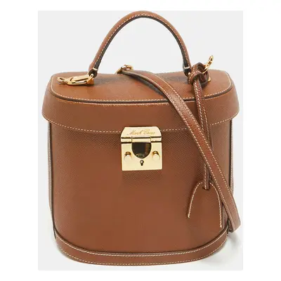 Mark Cross Brown Leather Benchley Top Handle Bag