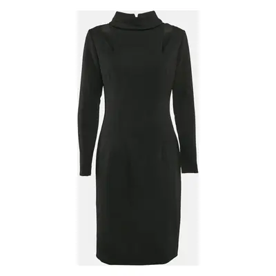 Gianfranco Ferre Black Crepe Turtle Neck Short Dress