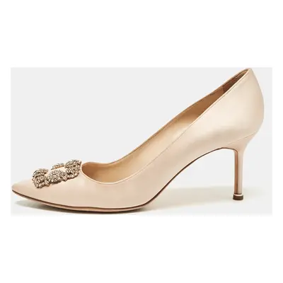 Manolo Blahnik Light Pink Satin Hangisi Pumps Size