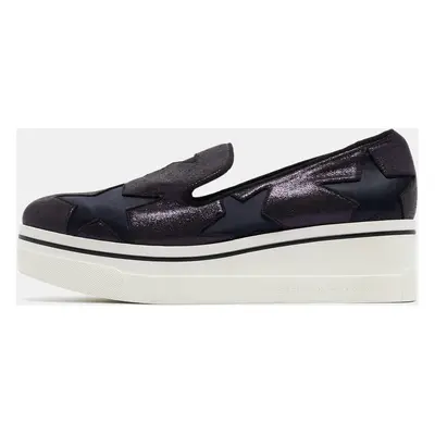 Stella McCartney Metallic Faux Leather Elyse Star Slip On Sneakers Size