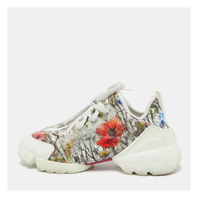 Dior Multicolor Printed Fabric and Rubber D-Connect Sneakers Size 38.5