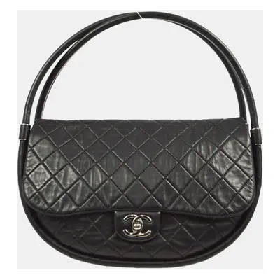 Chanel Black Lambskin Hula Hoop Handbag