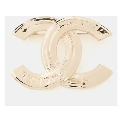 Chanel CC Gold Tone Metal Brooch