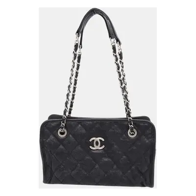 Chanel Black Caviar Leather French Riviera Tote Bag