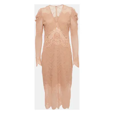 Jonathan Simkhai Peach Lace Midi Dress