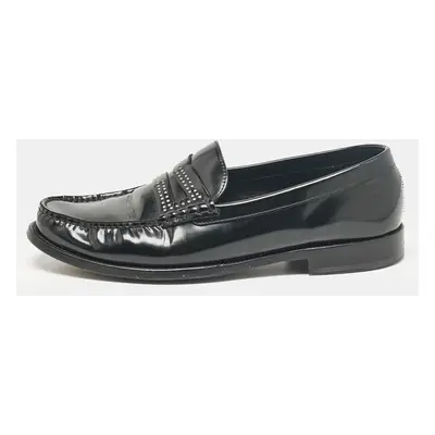 Saint Laurent Black Leather Slip On Loafers Size