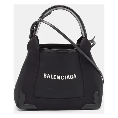 Balenciaga Black Canvas Leather Tote