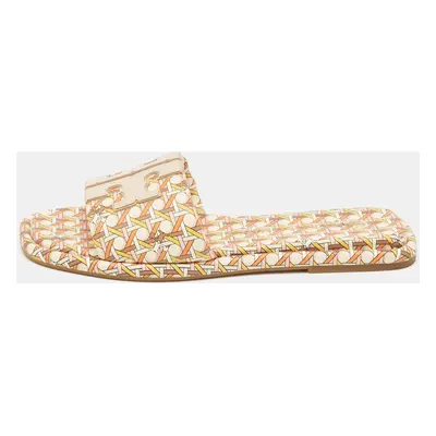 Tory Burch Two Tone Leather Flat Sandals Size