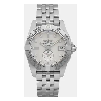 Breitling Galactic Steel Mop Diamond Dial Automatic Wristwatch