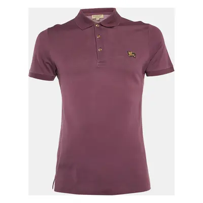 Burberry Purple Cotton Pique Polo T-Shirt