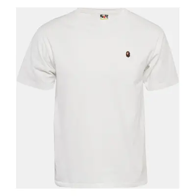 A Bathing Ape White Ape Head Applique Cotton Jersey T-Shirt