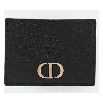 Dior Black Leather Montaigne Card Holder