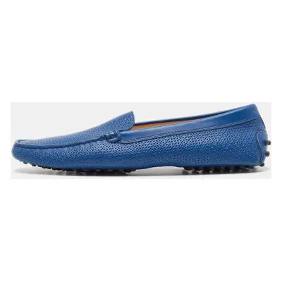 Tod's Blue Leather Slip on Loafers Size