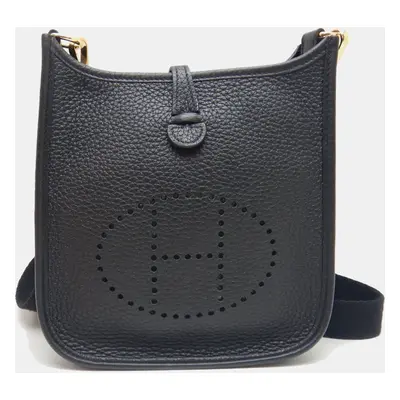 Hermes Black Leather Evelyne TPM Crossbody Bag