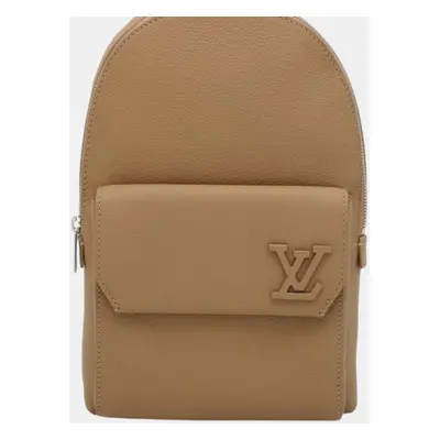 Louis Vuitton LV Aerogram Pilot Sling Bag Beige Taurillon Leather