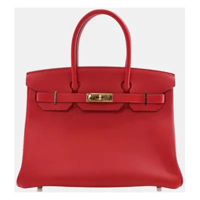 Hermes Rouge Casaque Epsom Leather Birkin Bag