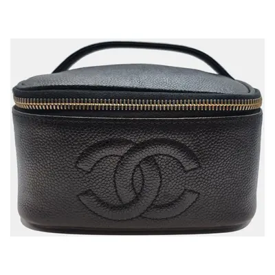 Chanel Vintage Black Caviar Vanity Bag in GHW