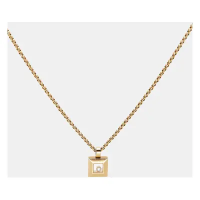 Chopard Happy Diamonds Icon 18k Yellow Gold Square Pendant Necklace