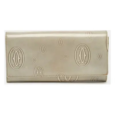 Cartier Grey Leather Happy Birthday Continental Wallet