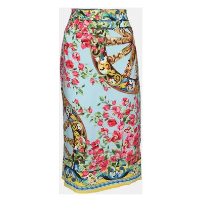 Dolce & Gabbana Multicolor Floral Print Viscose Midi Skirt