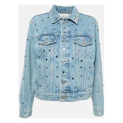 Sandro Blue Mirror Studded Denim Jacket