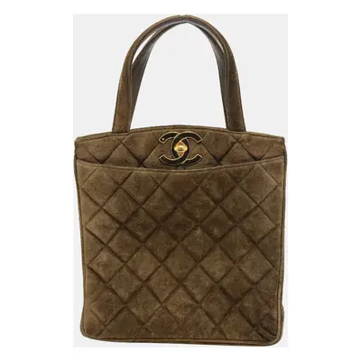 Chanel Brown cc Mark Bag Vertical Tote Bag