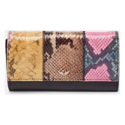 Zadig & Voltaire Multicolor Python Embossed and Leather Flap Continental Wallet