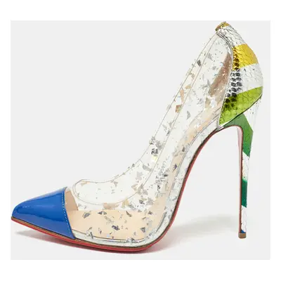 Christian Louboutin Multicolor Embossed Snakeskin, Patent and PVC Debout Pumps Size