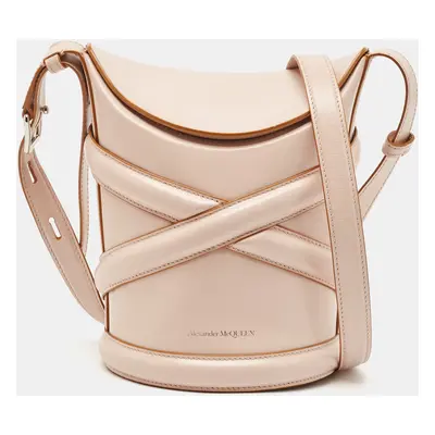 Alexander McQueen Dusty Pink Leather The Curve Bucket Bag