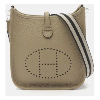 Hermes Beige Leather Evelyne TPM Crossbody Bag