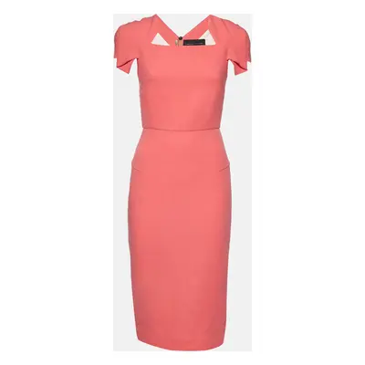 Roland Mouret X Selfridges Pink Wool Crepe Midi Dress