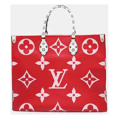 Louis Vuitton Rouge/Pink/Yellow/Orange Monogram Monogram Giant Onthego GM Tote Bag