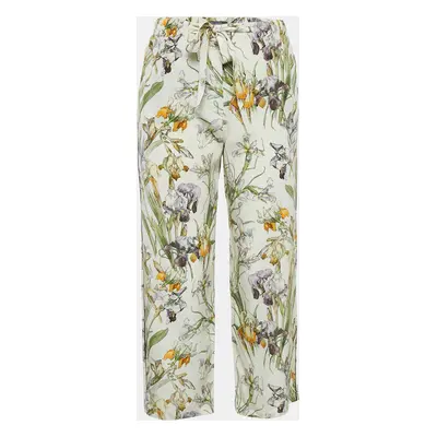 Alexander McQueen Off-White Floral Print Silk Pants