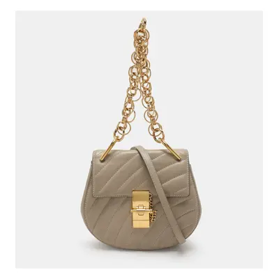 Chloe Beige Leather Drew Bijou Crossbody Bag