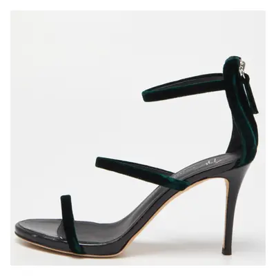 Giuseppe Zanotti Green Velvet Harmony Ankle Strap Sandals Size