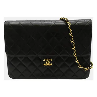 Chanel Black CC Quilted Lambskin Single Flap