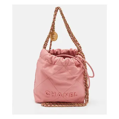 Chanel Pink Quilted Caviar Leather Mini Chain Bag