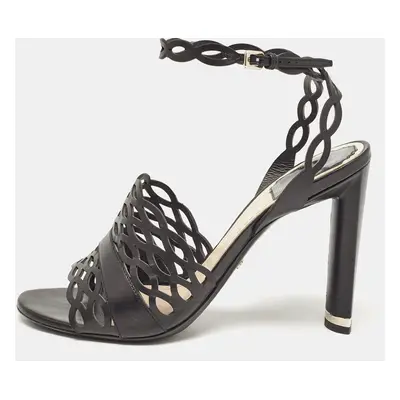 Dior Black Leather Ankle Strap Sandals Size