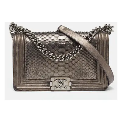 Chanel Metallic Quilted Leather Boy Flap Bag