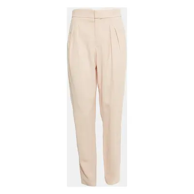 Chloe Beige Crepe Pleated Trousers