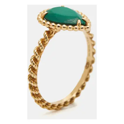 Boucheron Serpent Boheme Malachite 18k Yellow Gold Motif Ring Size