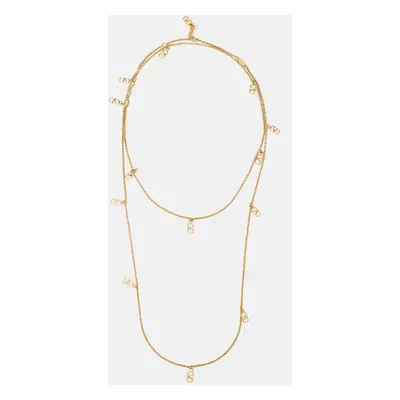 Valentino Vlogo Gold Tone Long Necklace