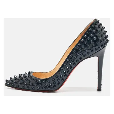 Christian Louboutin Black Patent Leather Pigalle Spikes Pumps Size