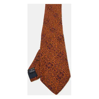 Burberry Brown Paisley Print Silk Tie