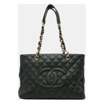 Chanel Black Caviar Grand Shopping Tote