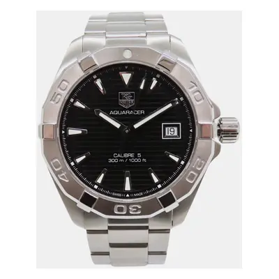 Tag Heuer Black Stainless Steel Aquaracer WAY2110.BA0928 Automatic Men's Wristwatch mm