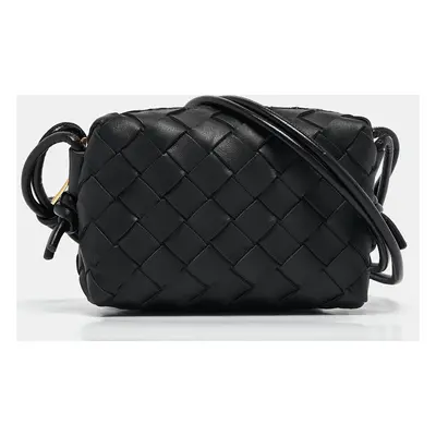 Bottega Veneta Black Intrecciato Leather Micro Loop Crossbody Bag