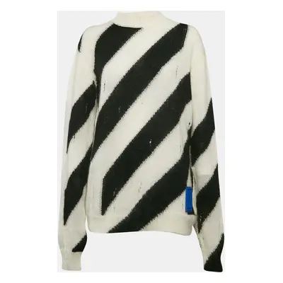 Off-White Black/White Diag Ribbed Mohair Sweater